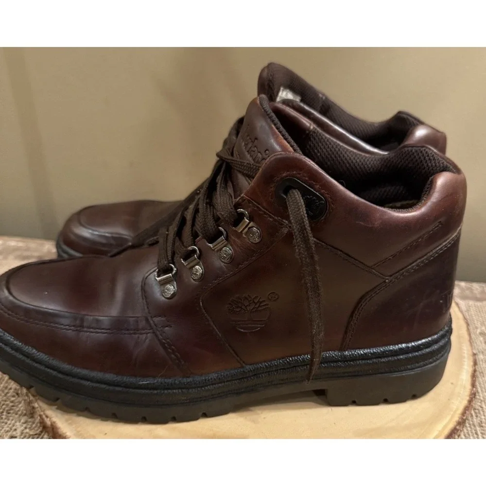 Timberland US Men's Size 10M‎ mahogany Leather Chukka Lace Boots Style 69035